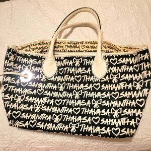 Samantha Thavasa Canvas Graffiti Tote EUC Modern Goth Punk